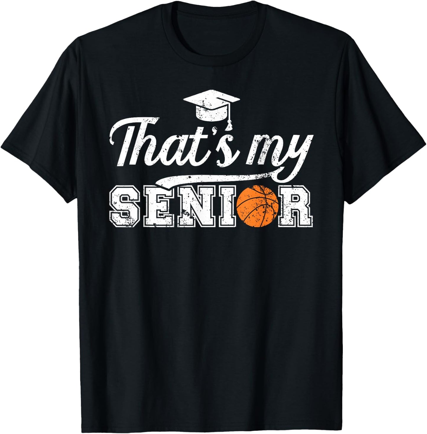 Proud Basketball Senior Dad Basketball Senior Father T-Shirt - T-Shirt | Black