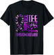 Leiomyosarcoma Cancer Wife Mom Warrior LMS Purple Ribbon T-Shirt - T-Shirt | Black