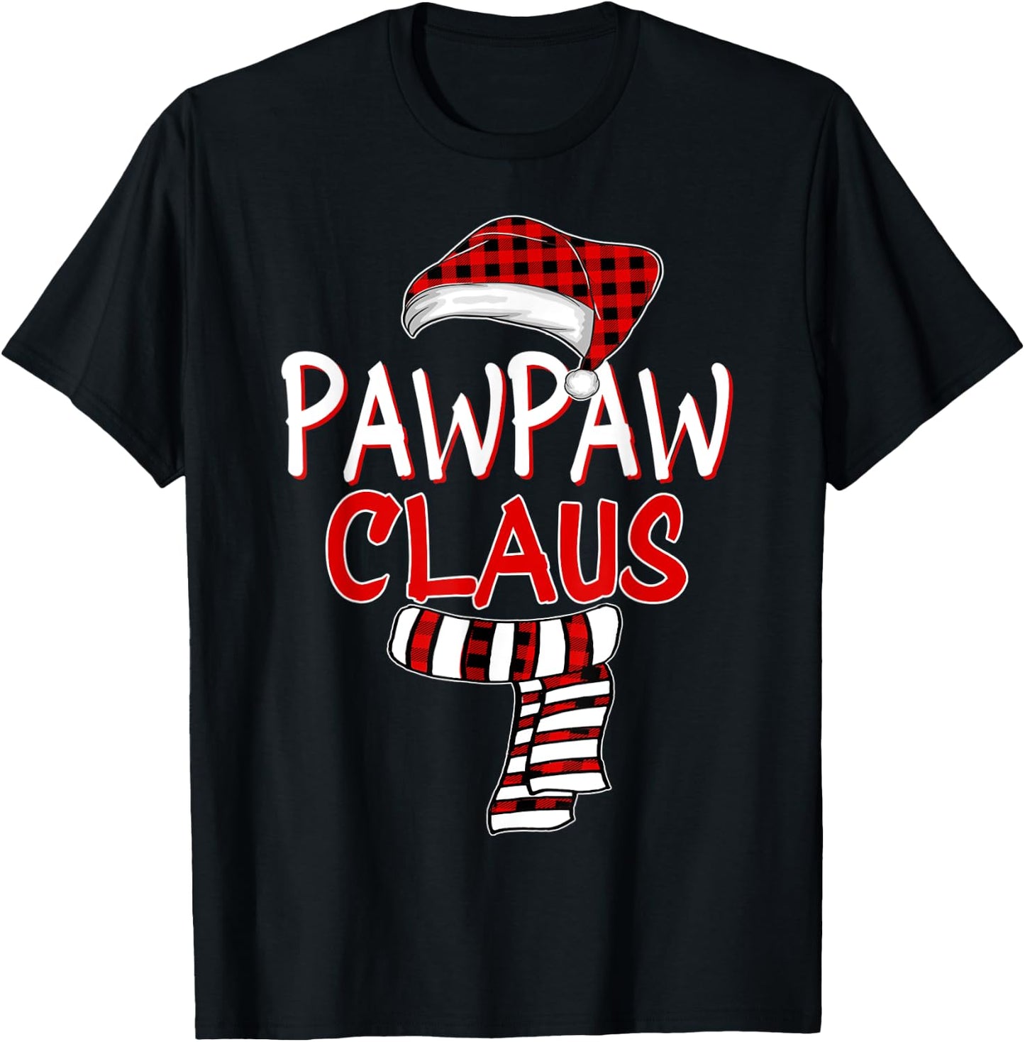 Grandpa Christmas Santa Claus Red plaid Shirt, Pawpaw Claus T-Shirt - T-Shirt | Black