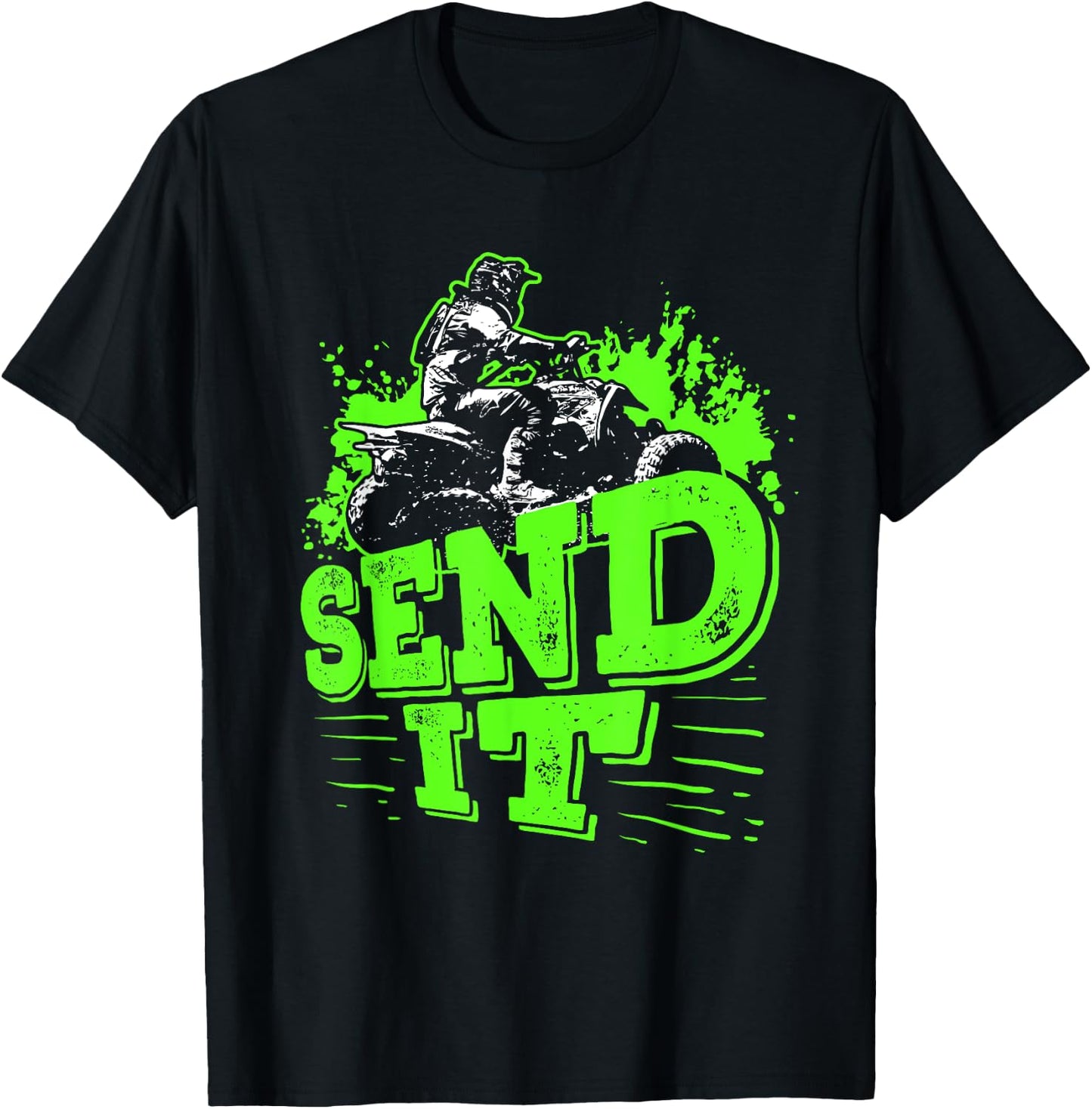 Send It Funny Quad Biking Four Wheelers Gift ATV Rider T-Shirt - T-Shirt | Black