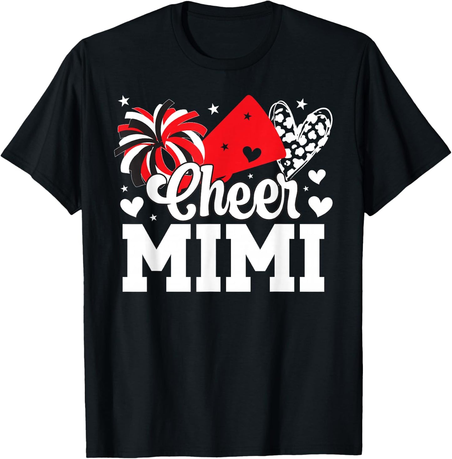 Cheer Mimi Of A Cheerleader Mimi Cheerleading Mimi Grandma T-Shirt - T-Shirt | Black