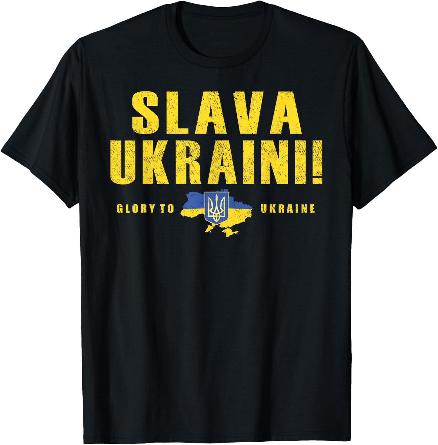 Slava Ukraini Shirt Ukraine Tryzub Flag Glory To Ukraine T-Shirt - T-Shirt | Black