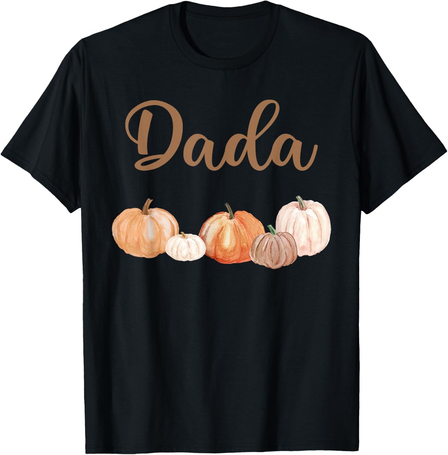 Dada of Little Pumpkin First Birthday Autumn Pumpkin T-Shirt - T-Shirt | Black