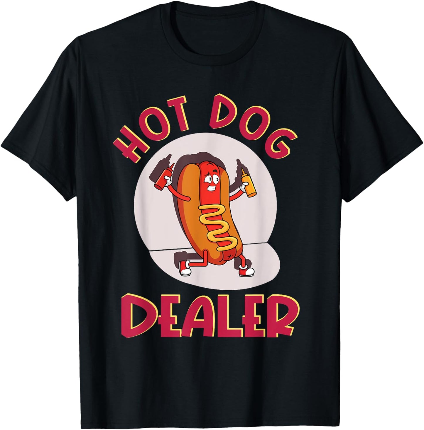 Hot Dog Outfit Eating Contest Glizzy Costume Hot Dog Dealer Men Women Kids T-Shirt - T-Shirt | Black