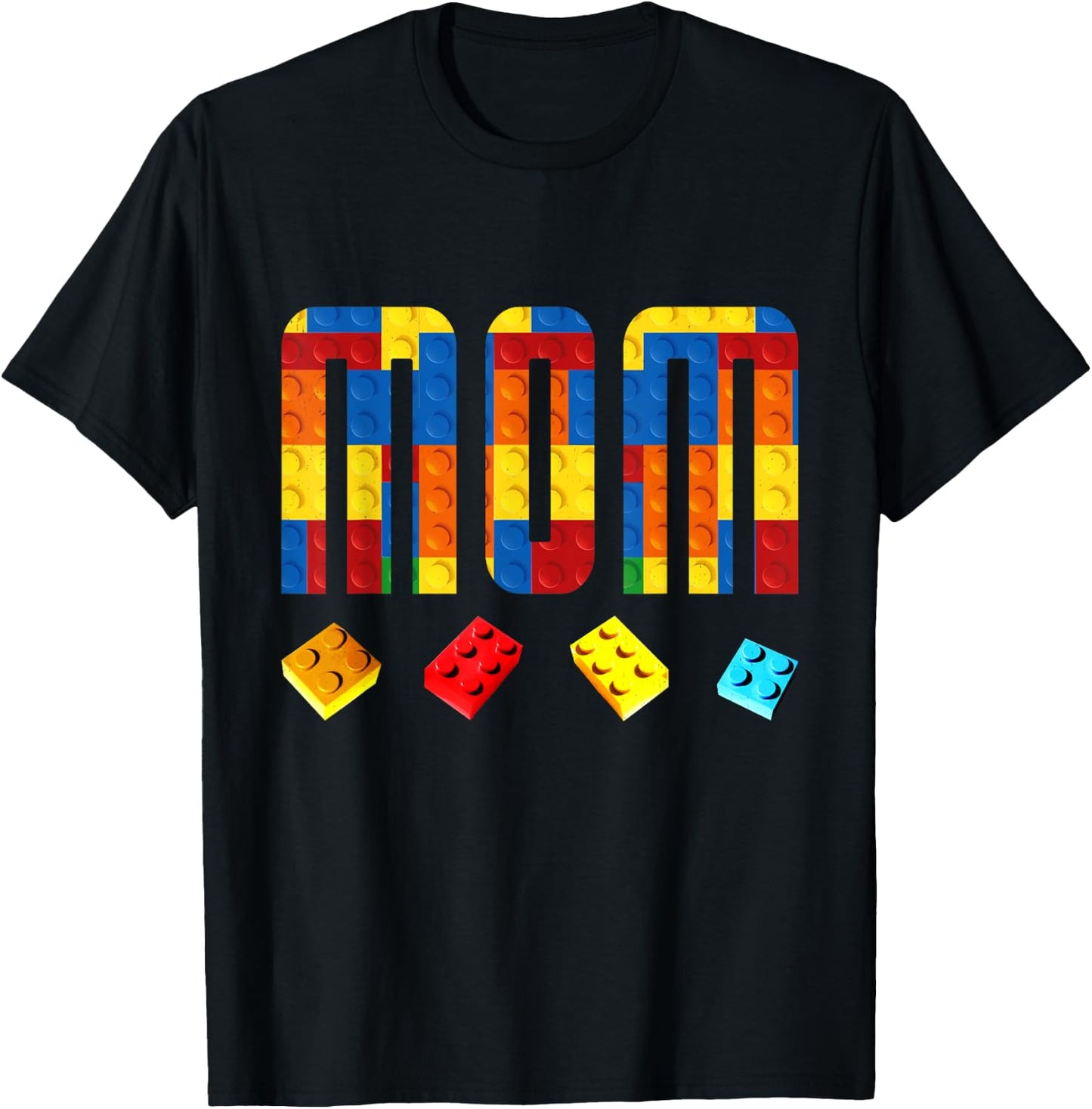 Mom Master Builder Building Blocks Birthday Family Matching T-Shirt - T-Shirt | Black