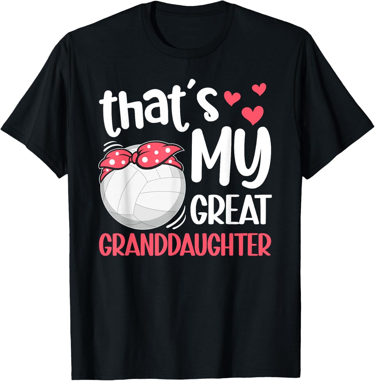 Proud Volleyball Great Grandma Of A Volleyball Player T-Shirt - T-Shirt | Black