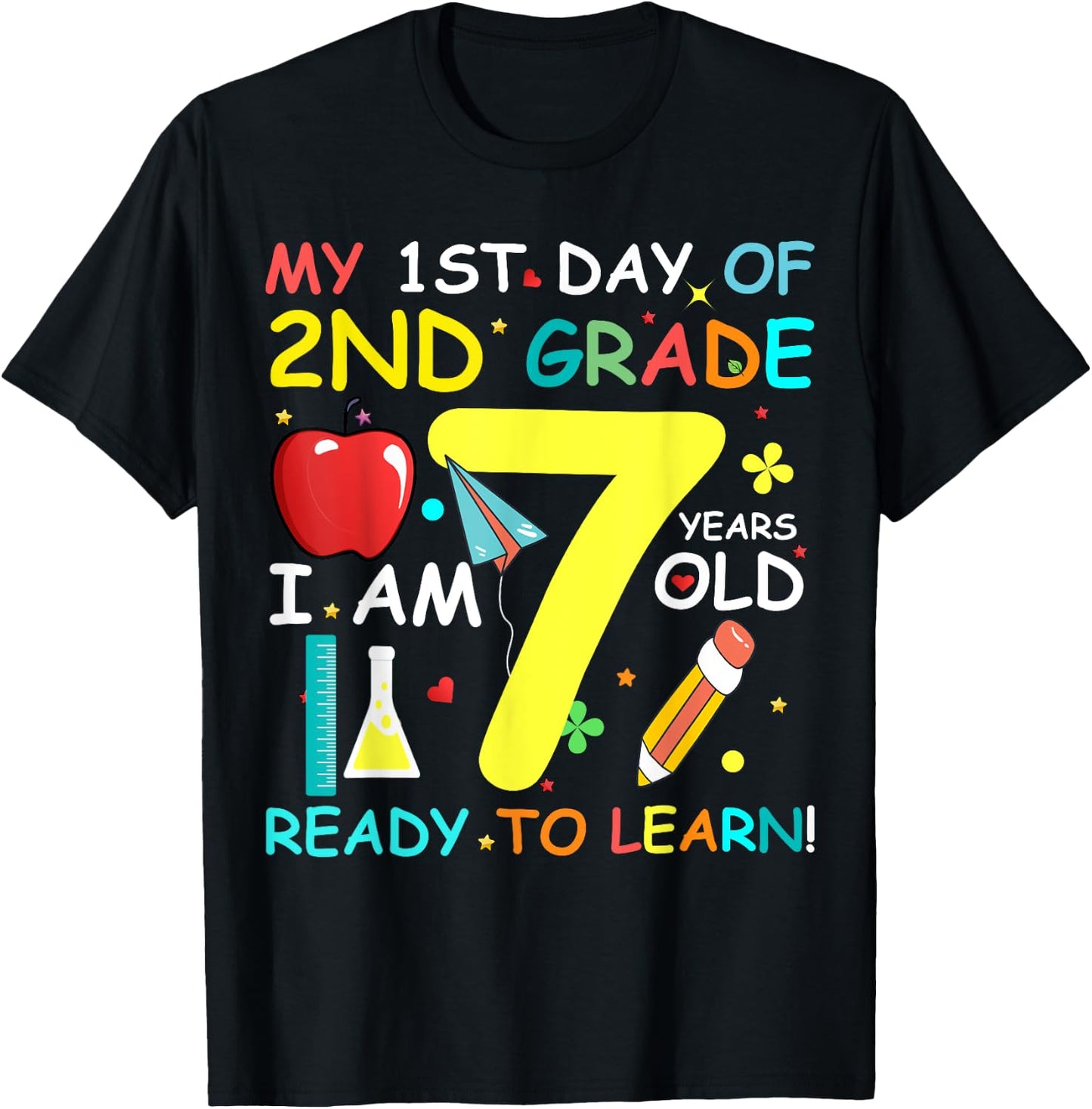 Back To School 2nd Grade Boys Girls First Day Of School T-Shirt - T-Shirt | Black