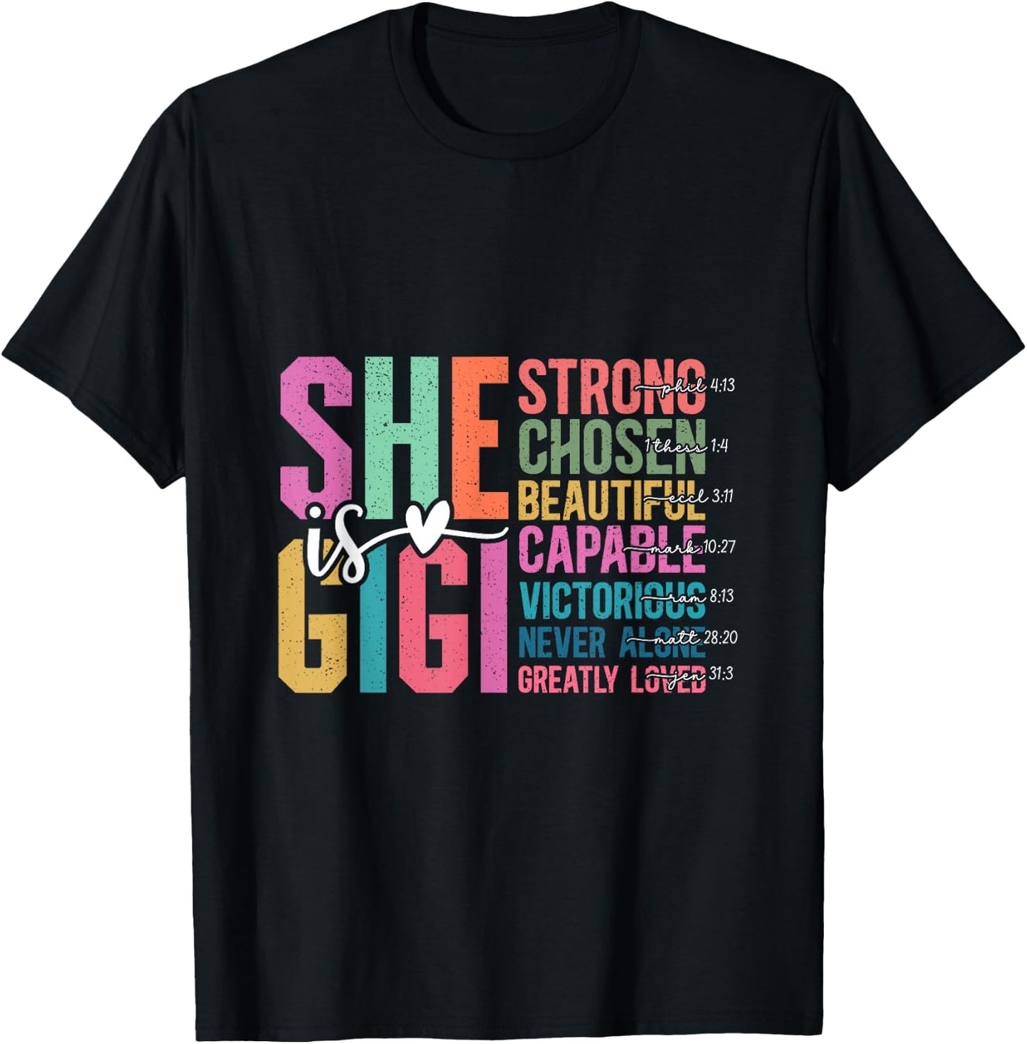 She is Gigi Christian Mother's Day Present For Grandma Women T-Shirt - T-Shirt | Black