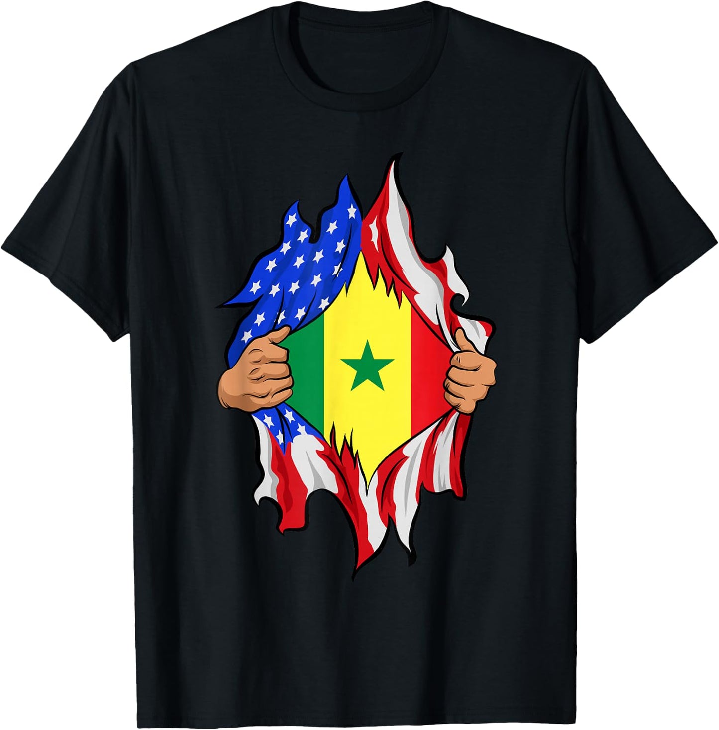 Senegalese Blood Inside Me Proud Senegal Flag T-Shirt - T-Shirt | Black