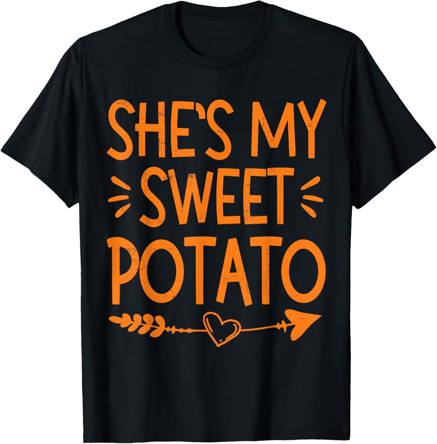 Thanksgiving Matching Couple She's My Sweet Potato I Yam T-Shirt - T-Shirt | Black