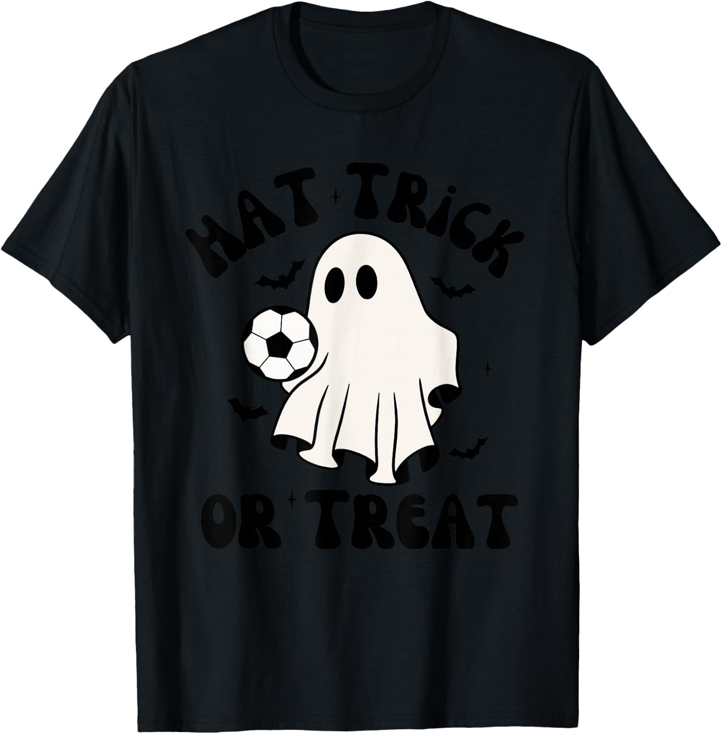Hat-Trick Or Treat Soccer Sports Halloween Men Boys Girls T-Shirt - T-Shirt | Black