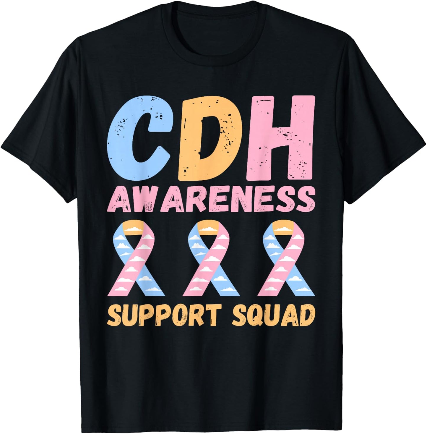 Congenital Diaphragmatic Hernia Awareness Support Squad T-Shirt - T-Shirt | Black