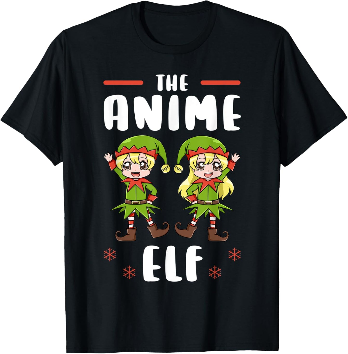 Christmas Anime Elf Kawaii Otaku Japanese Manga Lover T-Shirt - T-Shirt | Black