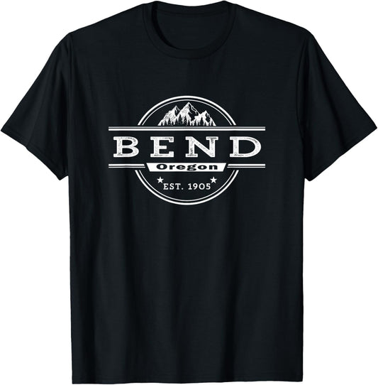 Bend Oregon EST. 1904 Vintage T-Shirt - T-Shirt | Black