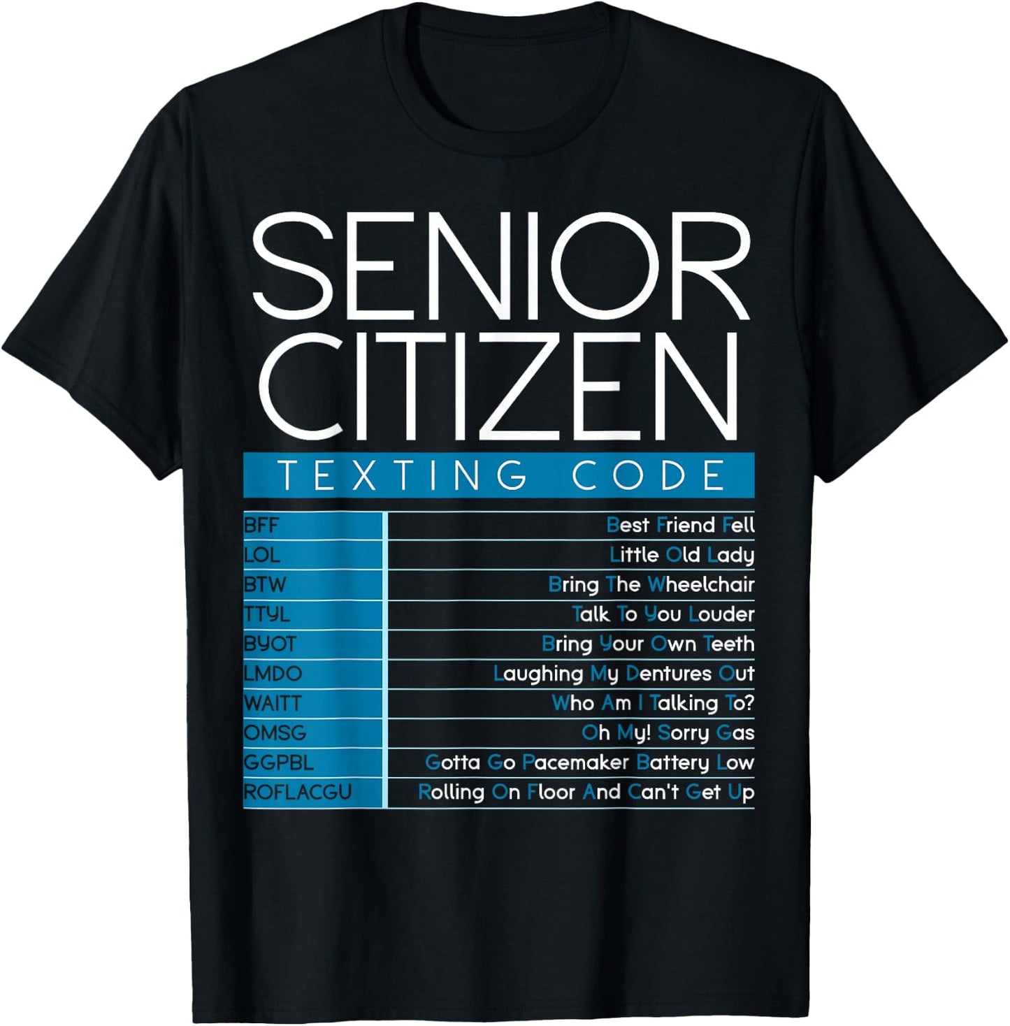 Funny Senior Citizen Texting Code Cool Grandpa Grandma T-Shirt - T-Shirt | Black