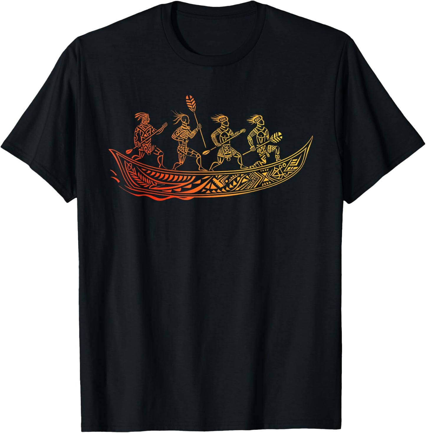 Tribal Hawaiian Outrigger Canoe Shirt - Hawaiian Tribal T-Shirt - T-Shirt | Black
