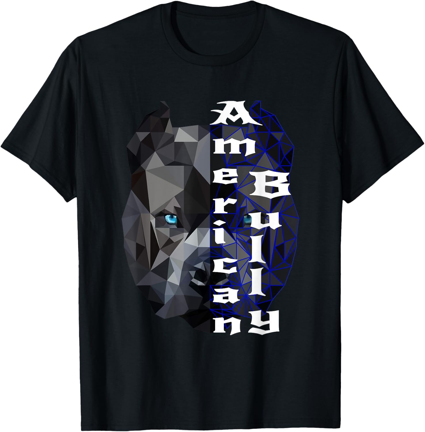 American Bully Copper Ears Polygon Picture American Bully T-Shirt - T-Shirt | Black