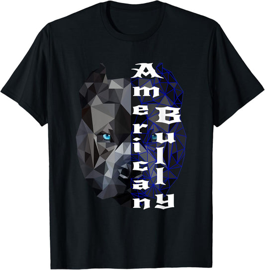 American Bully Copper Ears Polygon Picture American Bully T-Shirt - T-Shirt | Black