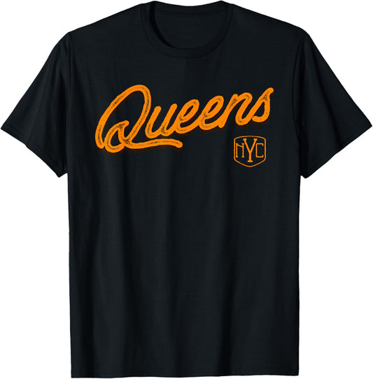 Retro Vintage Queens NY Designer Youth T-Shirt - T-Shirt | Black