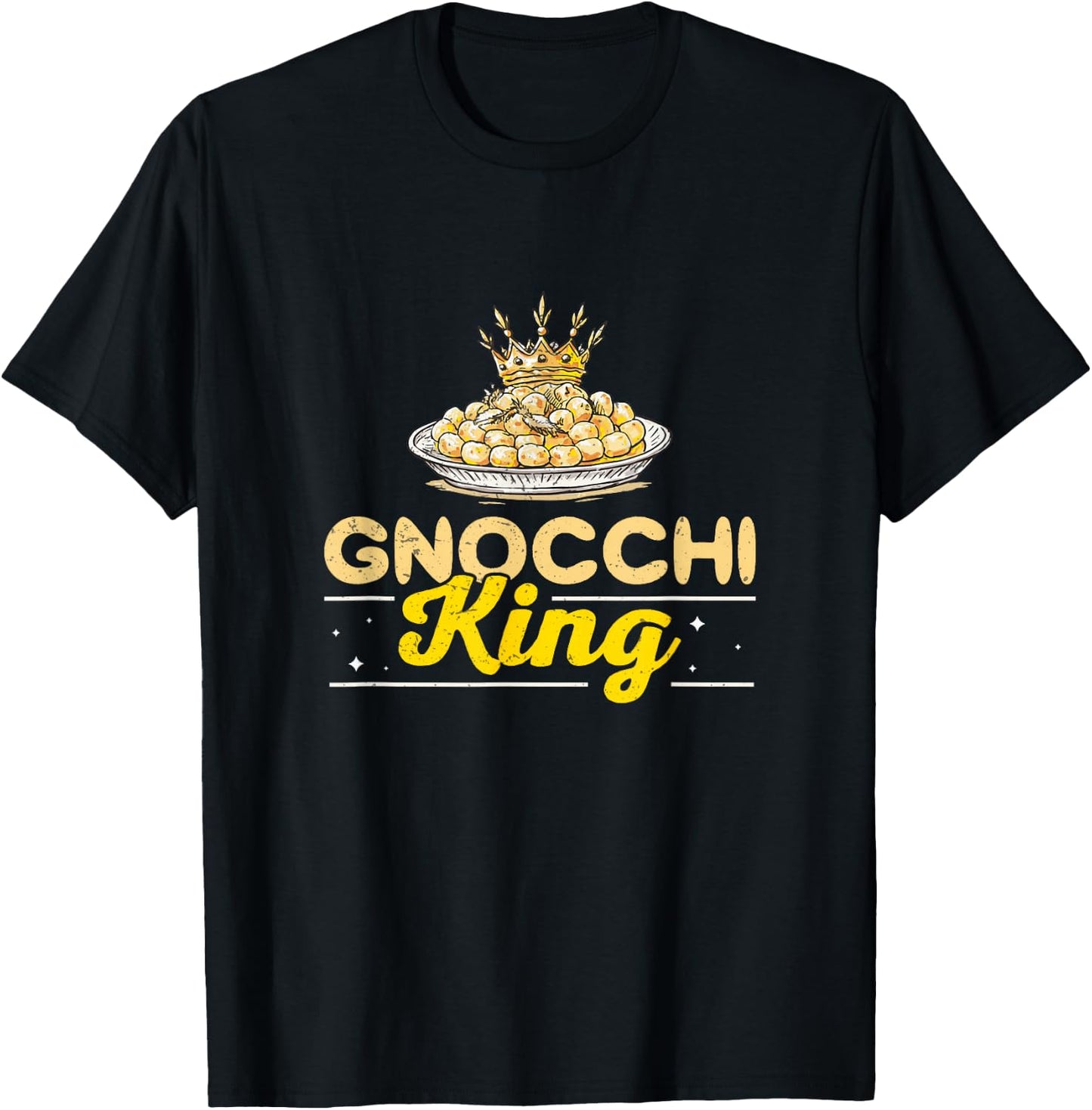 Gnocchi King Funny Italian Cuisine Gnocchi Pasta Enthusiasts T-Shirt - T-Shirt | Black