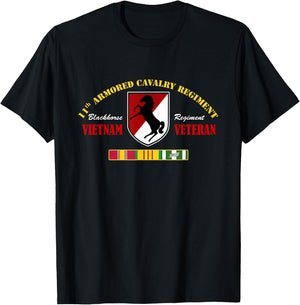 11th Armored Cavalry Regiment Vietnam Veteran Military Papa T-Shirt - T-Shirt | Black
