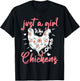 Just A Girl Who Loves Chickens Farmer Women Chicken Girls T-Shirt - T-Shirt | Black