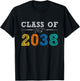 Class Of 2038 Grow With Me Graduation First Day of School T-Shirt - T-Shirt | Black