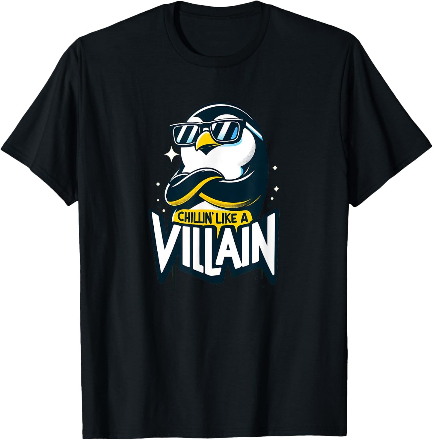 Chillin Like A Villain - Cute Penguin , Women, Kids T-Shirt - T-Shirt | Black