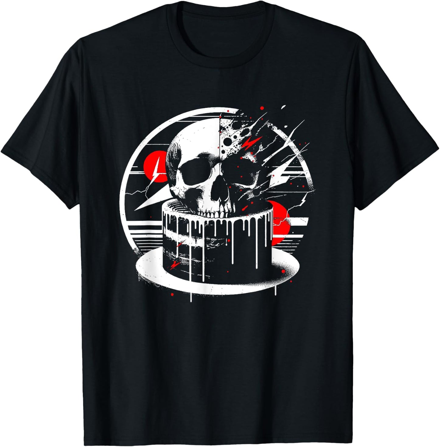 Skull Cake - Creepy Skeleton Monster Halloween Lover T-Shirt - T-Shirt | Black