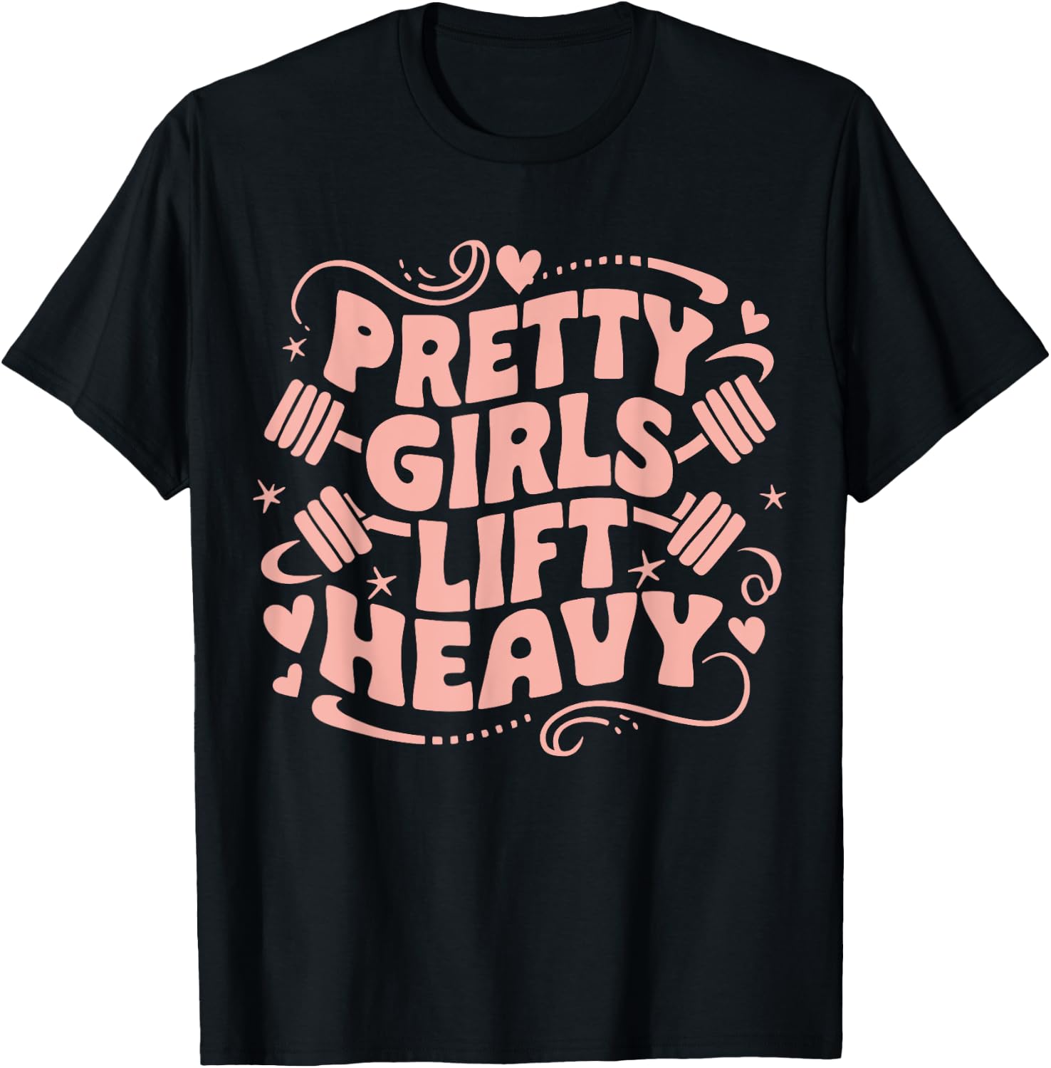 Weightlifting Fitness Gym Powerlifter Girl Pretty Girls Lift Heavy Black Women's Workout T-Shirt - T-Shirt | Black