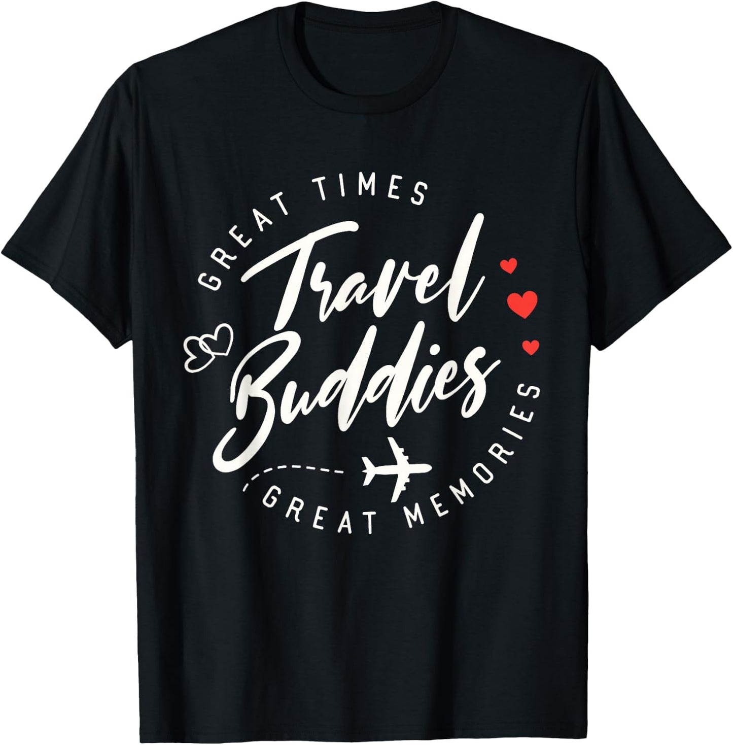 Travel Buddies Besties trip 2025 Girls Trip Summer Vacation T-Shirt - T-Shirt | Black