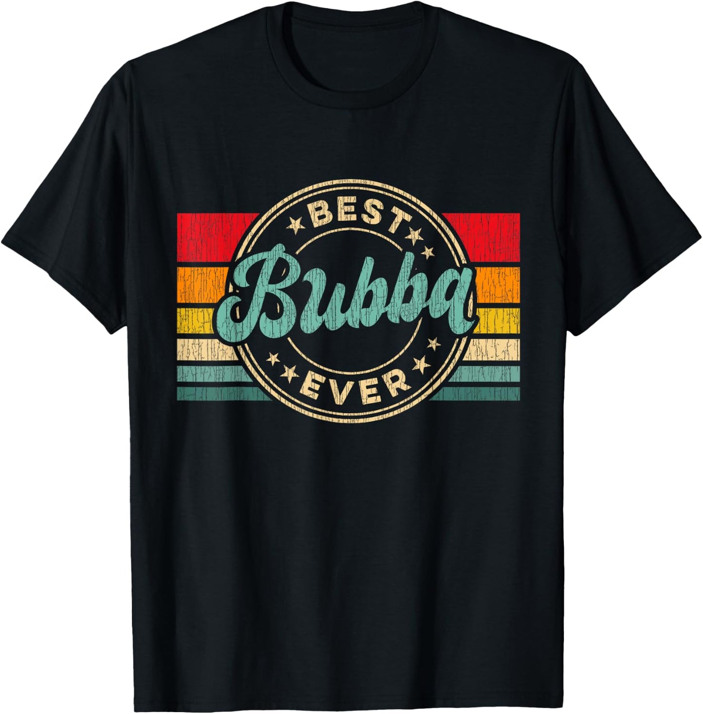 Best Bubba Ever Vintage Retro Father's Day Gift T-Shirt - T-Shirt | Black