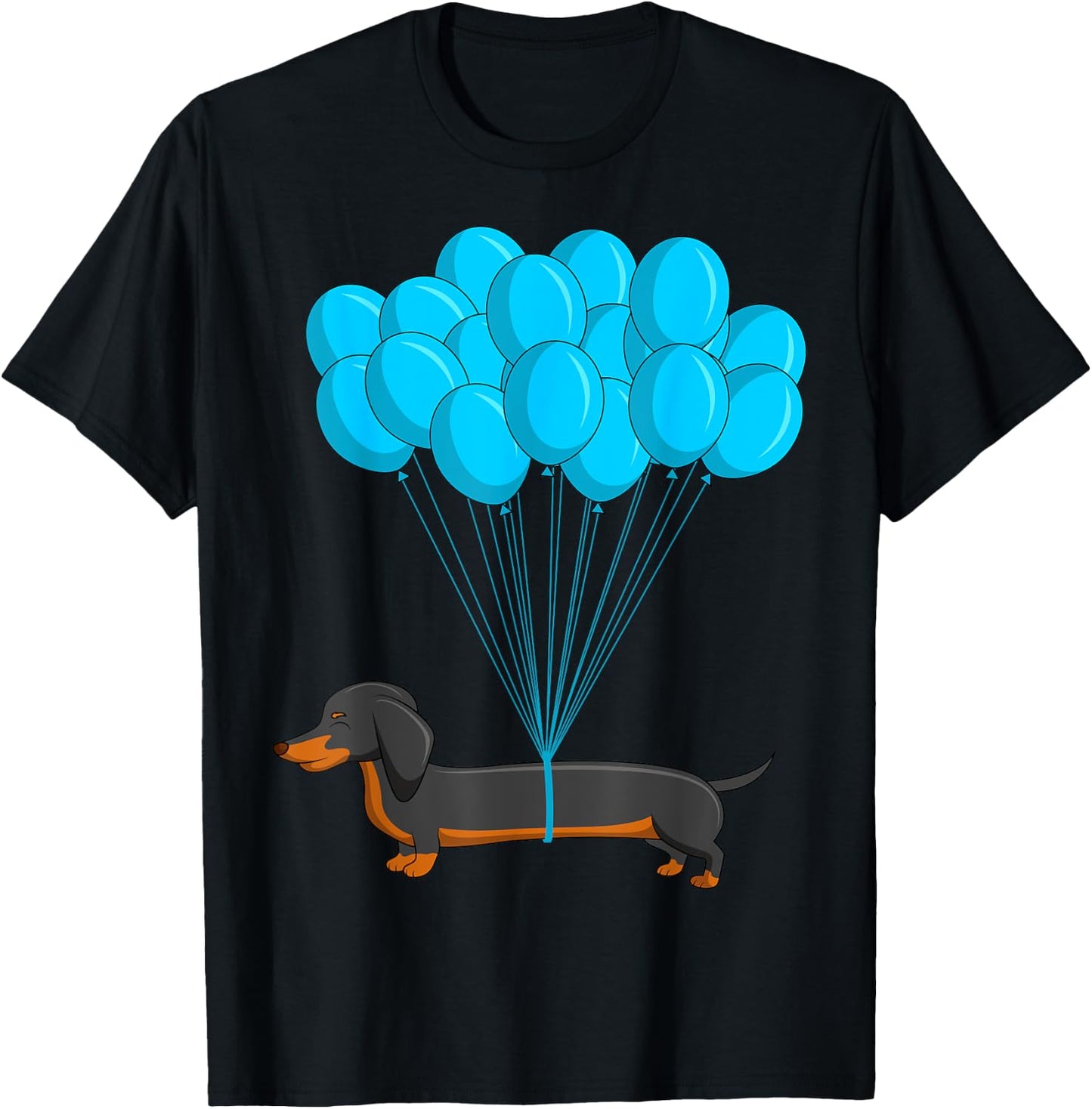 Dachshund and Balloon Wiener Dog Lover Men Women Kids T-Shirt - T-Shirt | Black