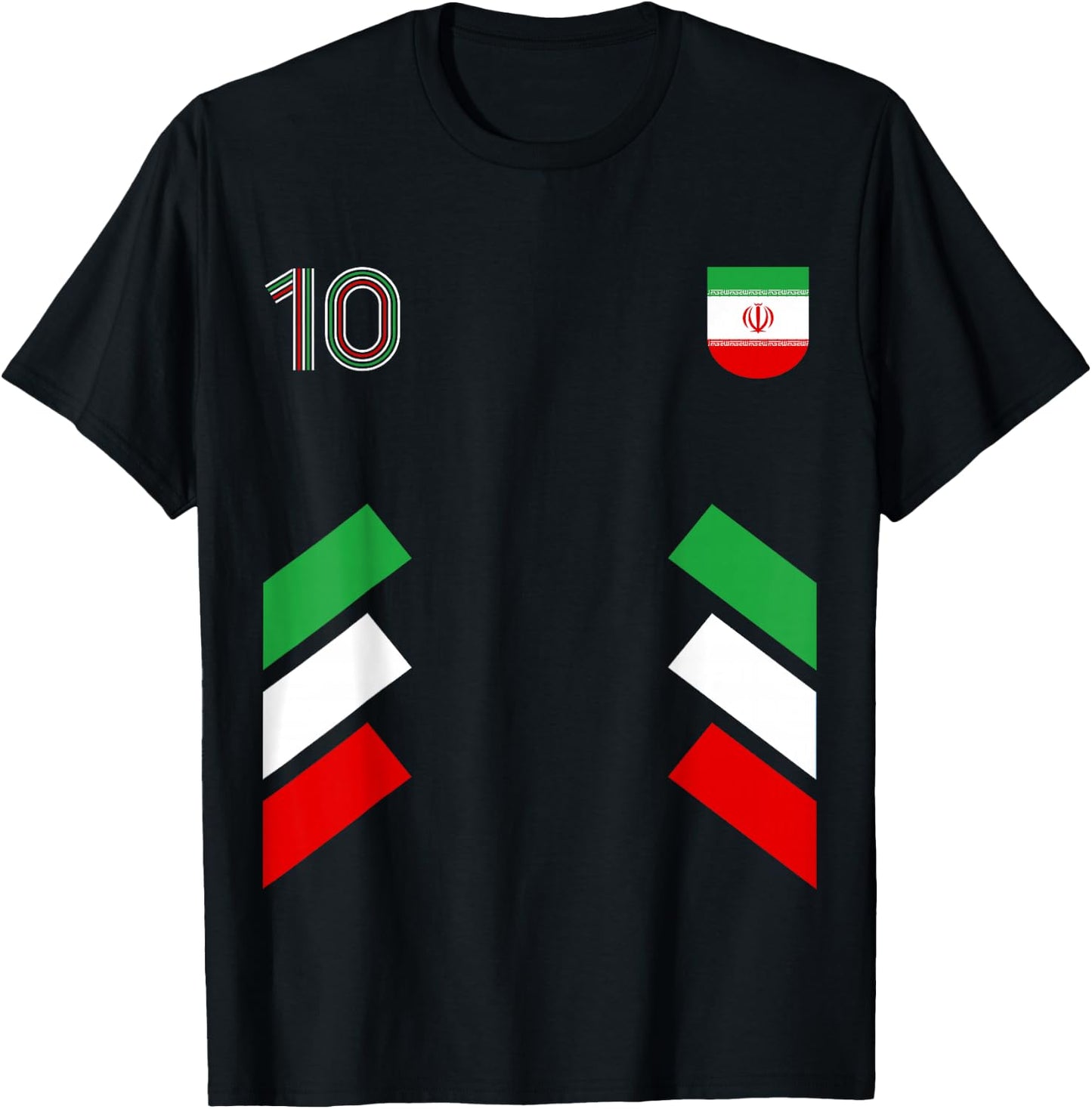Retro10 Iran Football Iran Soccer Iran Flag T-Shirt - T-Shirt | Black