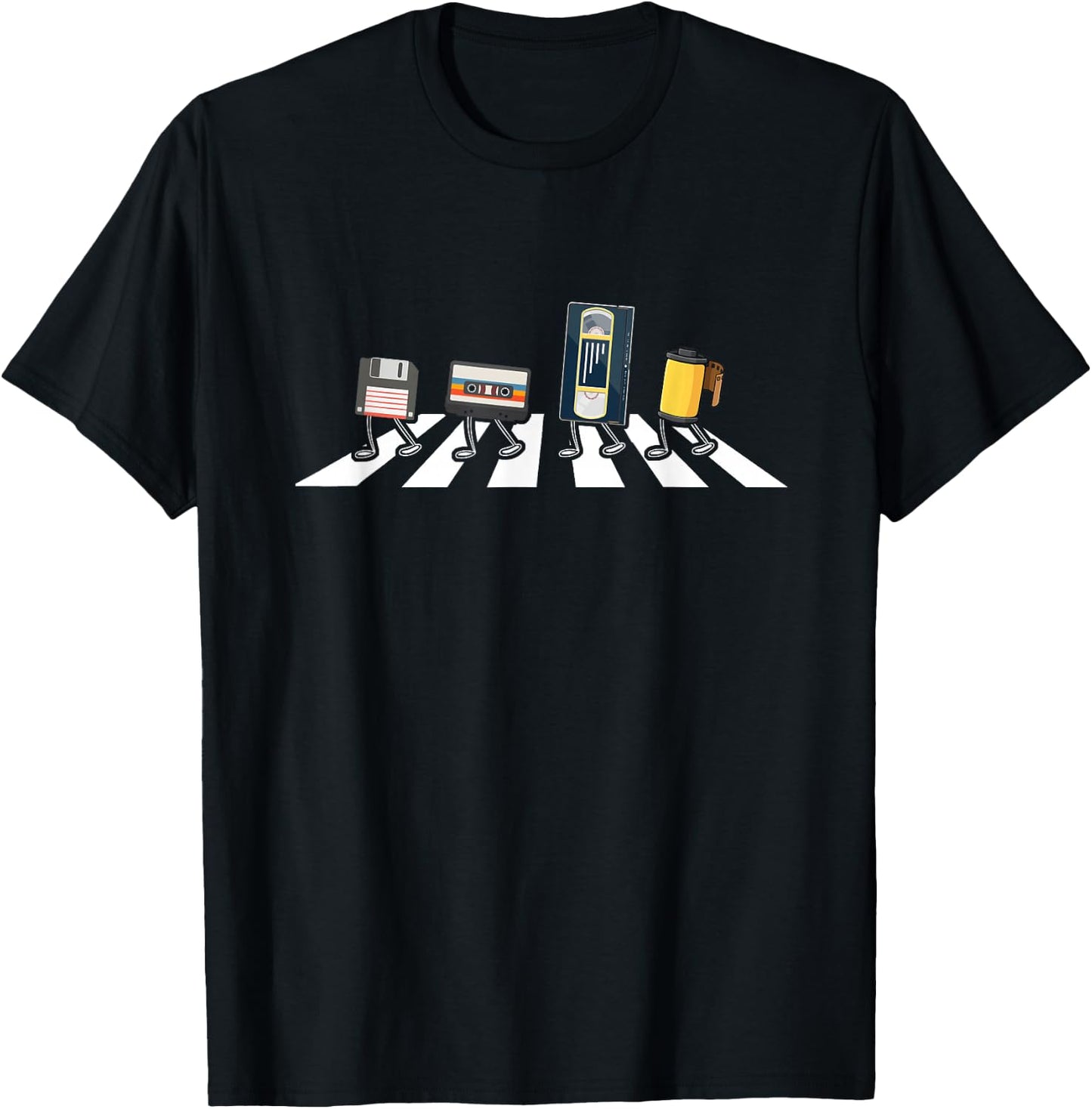 VHS Cassette Tape Floppy Disc Funny Retro Vintage Fans T-Shirt - T-Shirt | Black