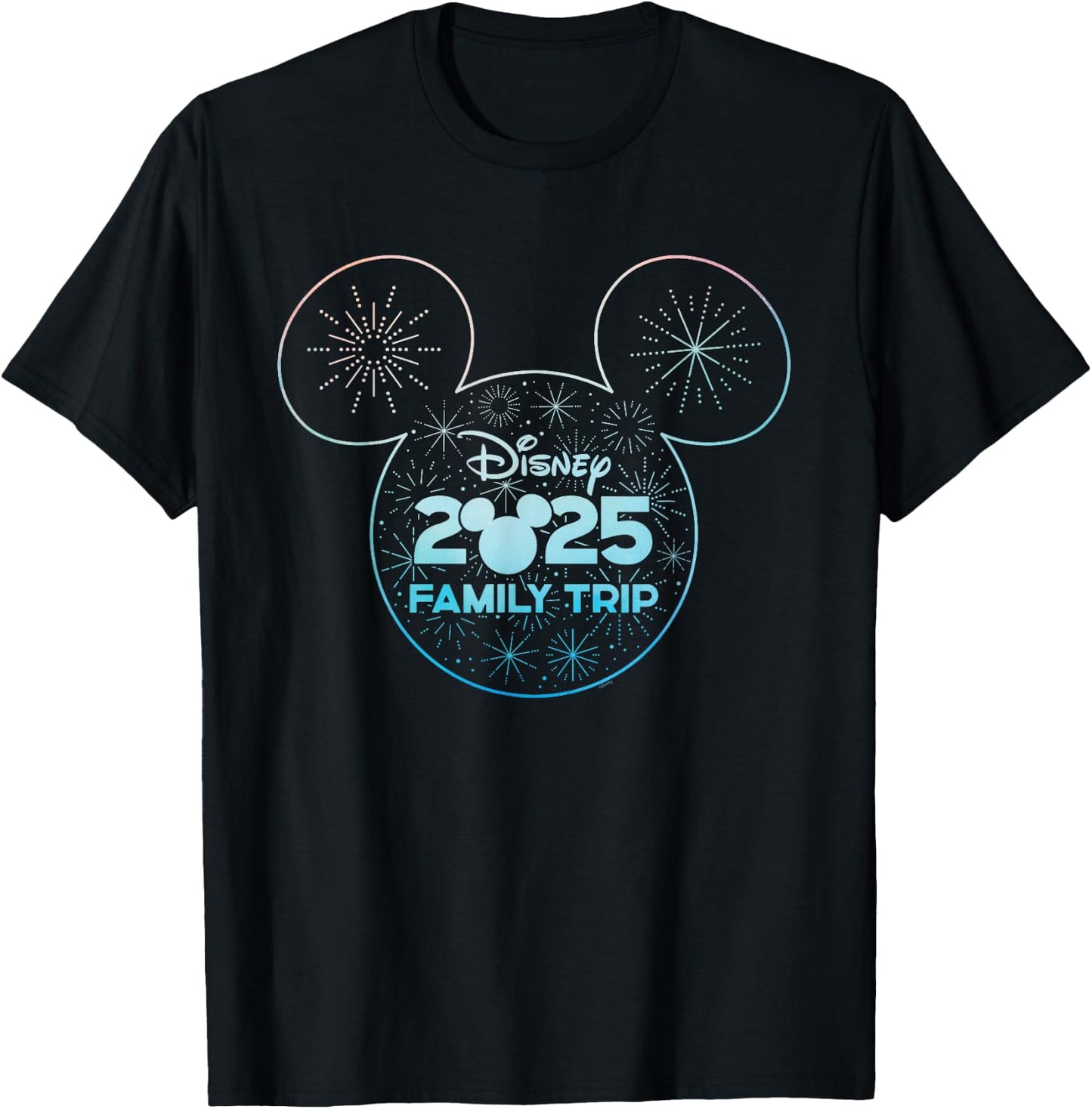 Disney Mickey Mouse Icon Fireworks Vacation Family Trip 2025 T-Shirt - T-Shirt | Black
