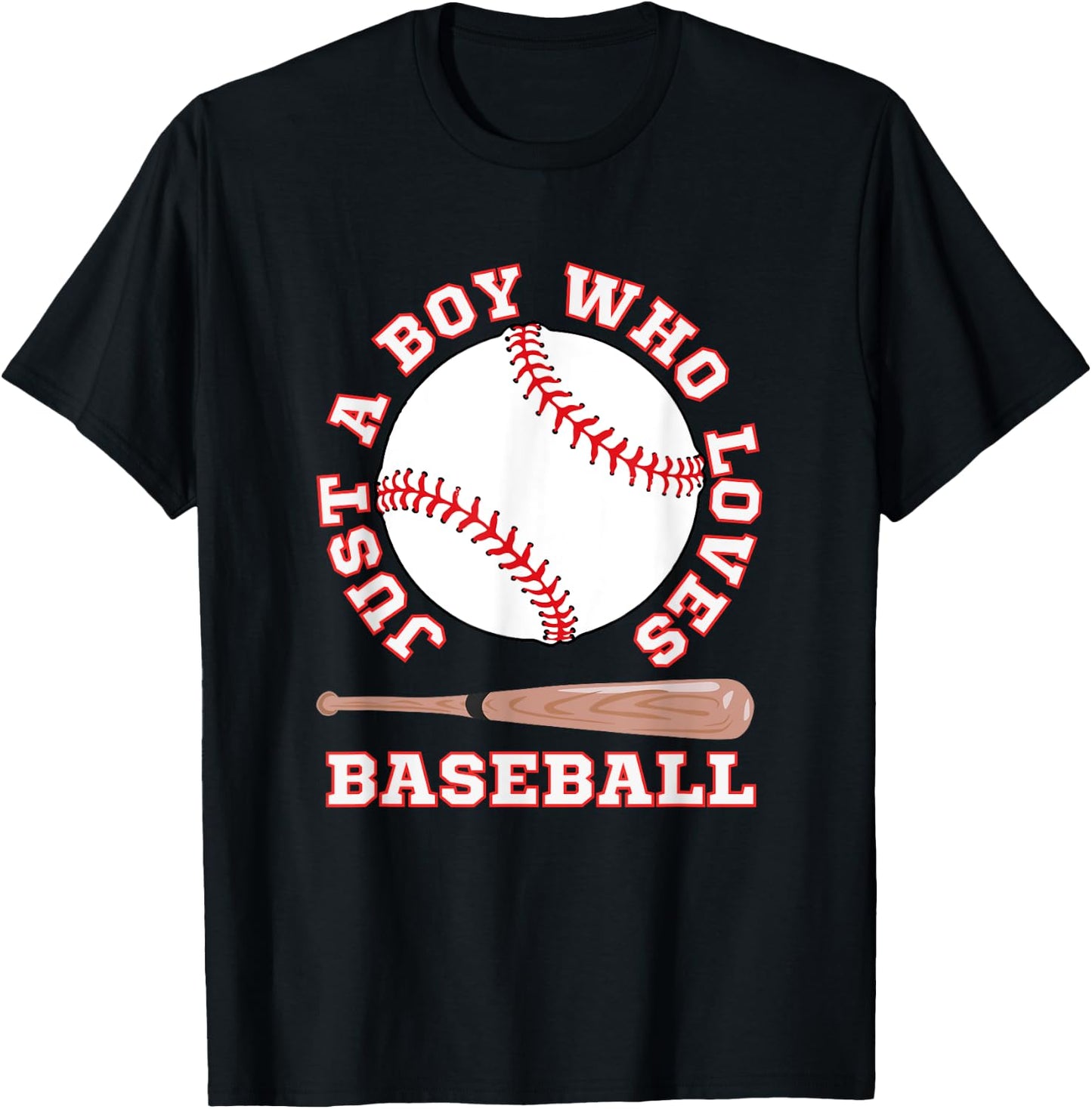 American Sport Fan Baseball Lover Boys Batter Baseball T-Shirt - T-Shirt | Black