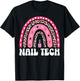 Boho Rainbow Nail Tech Nail Polish Manicurist Nail Artist T-Shirt - T-Shirt | Black