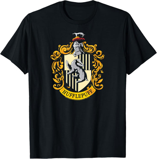 Harry Potter Hufflepuff House Crest T-Shirt - T-Shirt | Black