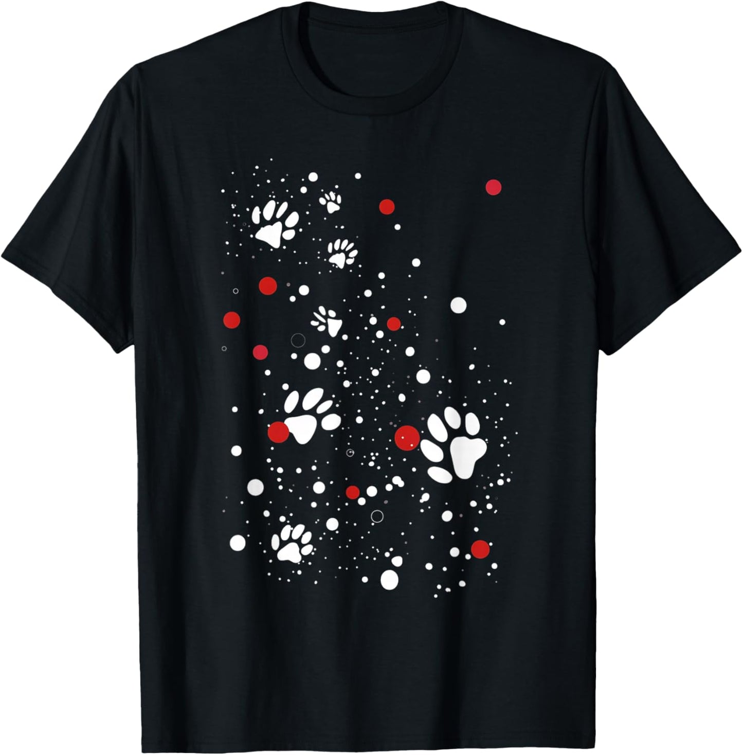Puppy Paw Prints T-Shirt - T-Shirt | Black