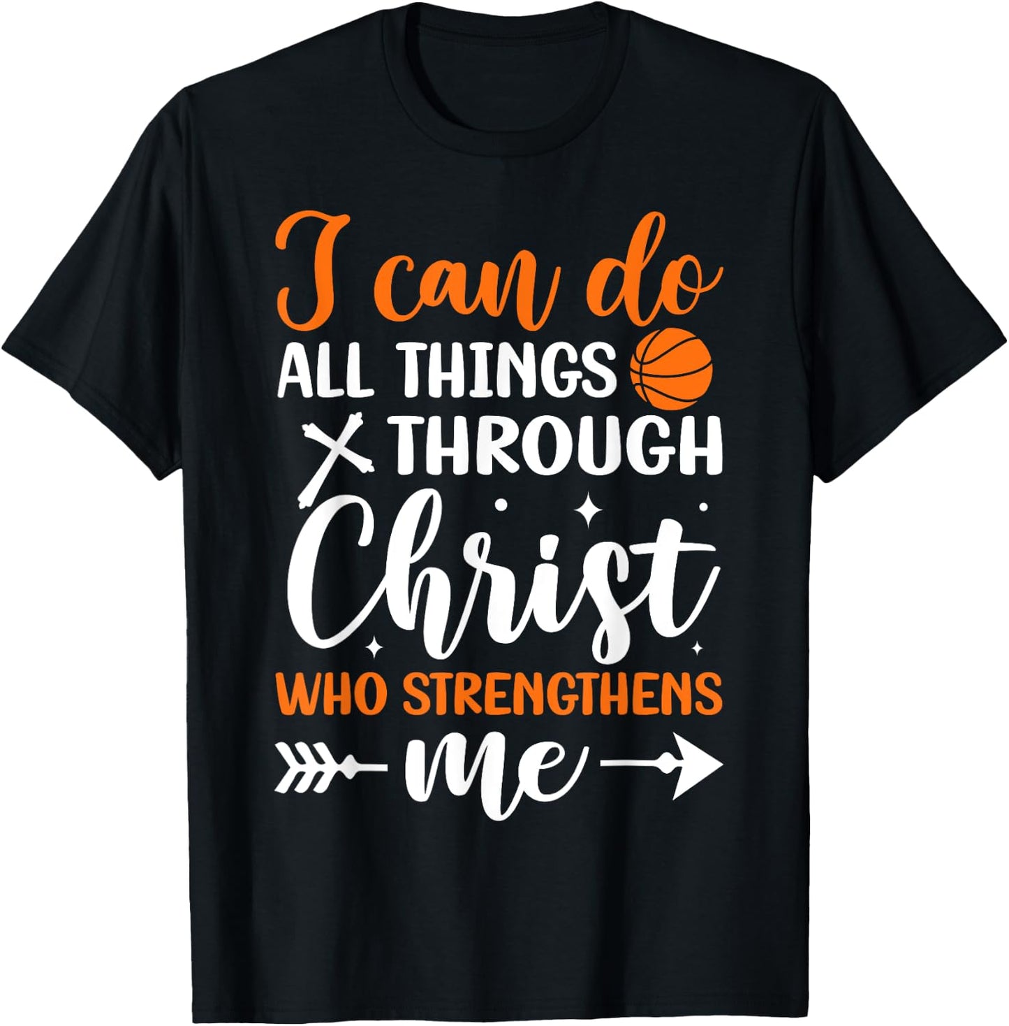Christian Basketball Men Boys Kids Religious Gifts T-Shirt - T-Shirt | Black