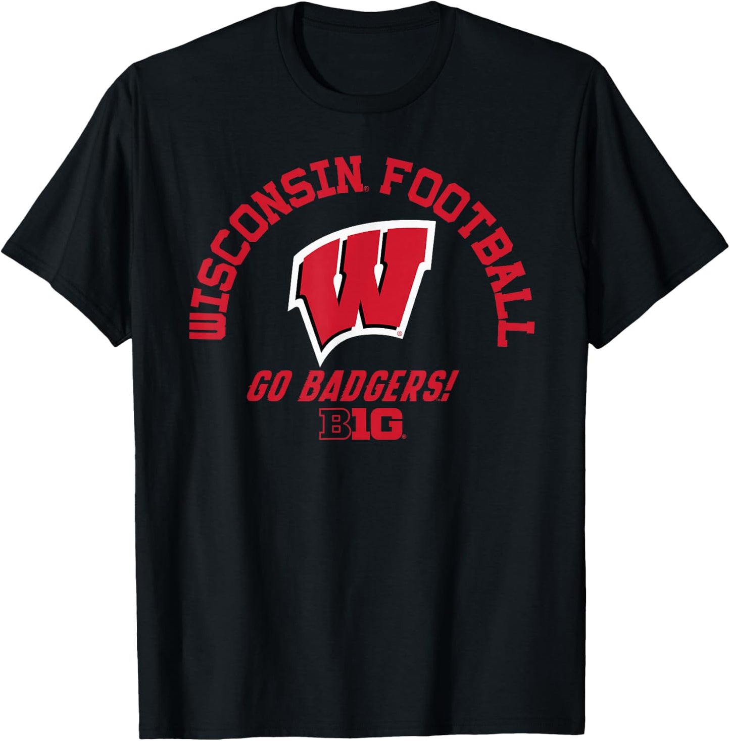 Wisconsin Badgers Big 10 Football Officially Licensed T-Shirt - T-Shirt | Black