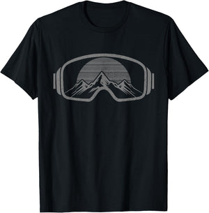 Ski Snowboard Goggles Skiing Snowboarding Skier Snowboarder T-Shirt - T-Shirt | Black