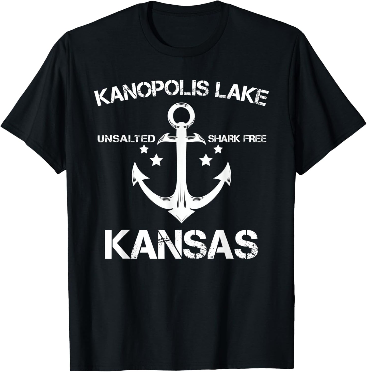 KANOPOLIS LAKE KANSAS Funny Fishing Camping Summer Gift T-Shirt - T-Shirt | Black