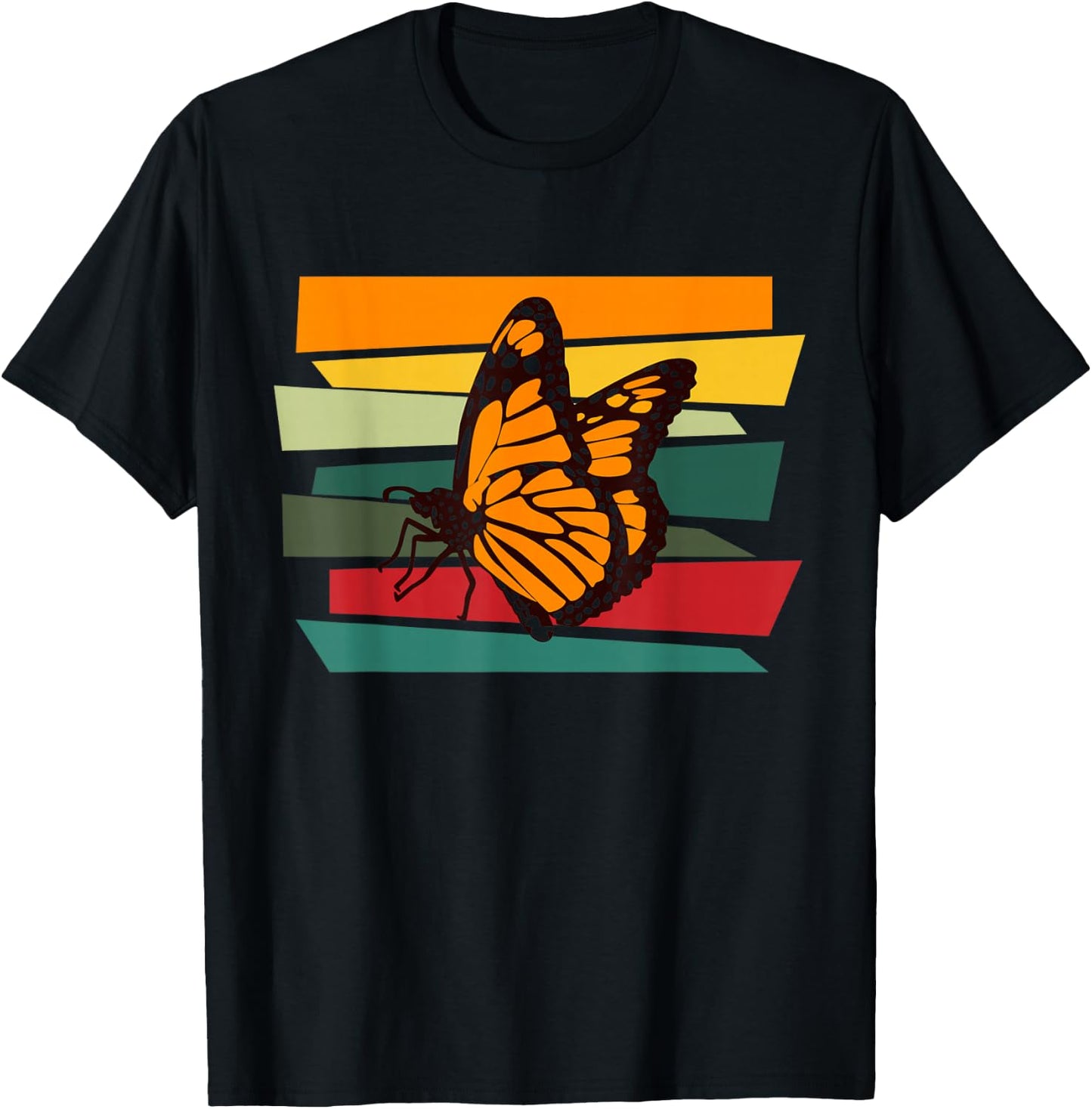 Retro Butterfly Vintage Monarch Butterfly T-Shirt - T-Shirt | Black
