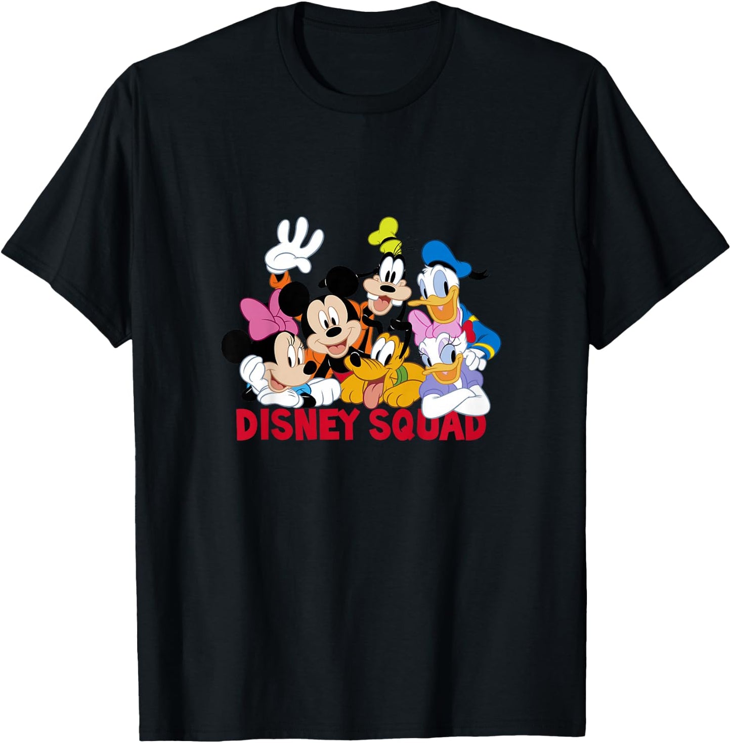 Kids Disney Mickey and Friends Group Shot Disney Squad Logo T-Shirt - T-Shirt | Black