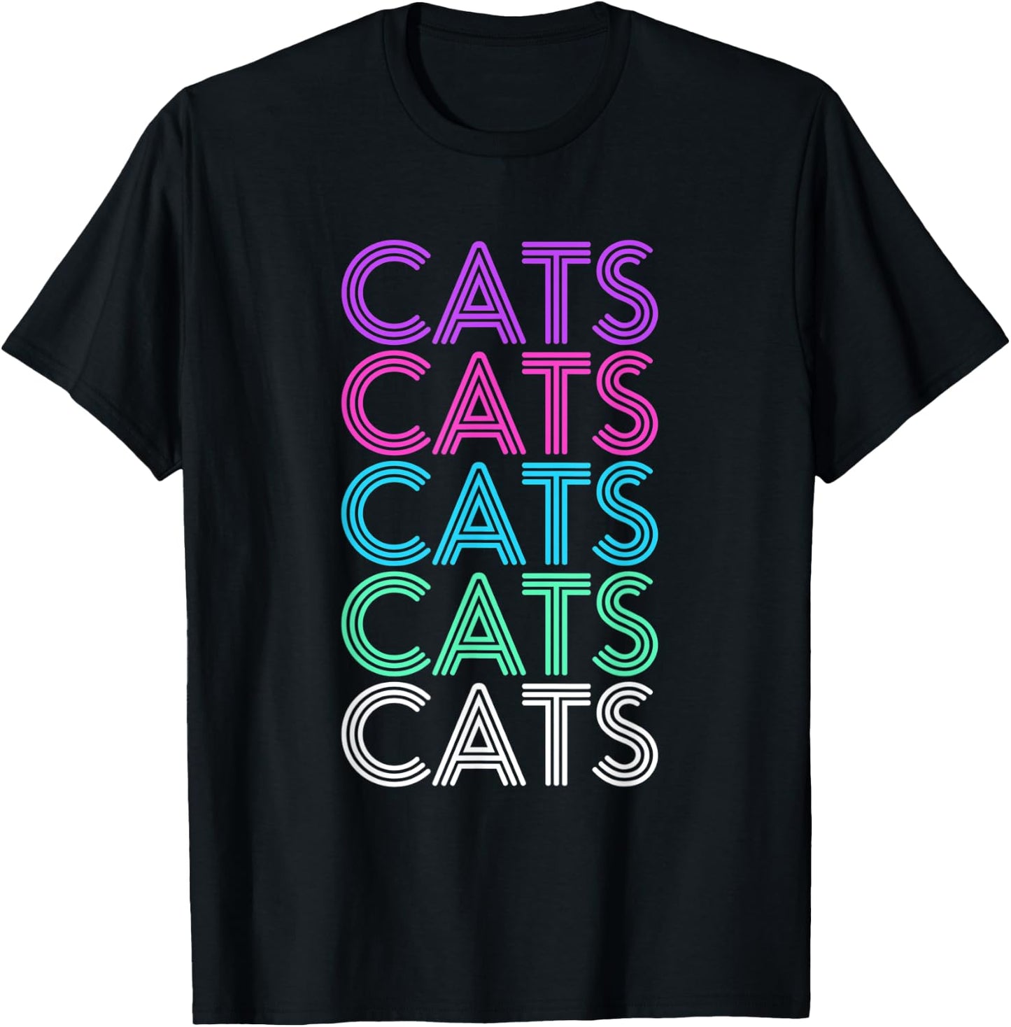 Retro Cat Gift Women or Girls T-Shirt - T-Shirt | Black