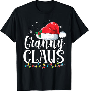 Granny Claus Christmas Family Matching Pajamas Funny Xmas T-Shirt - T-Shirt | Black