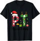 Christmas Physical Therapy Ls -Adults Grey Small Classic Fit Short Sleeve Graphic Cartoon Holiday Physical Therapy Therapist Xmas T-Shirt - T-Shirt | Black