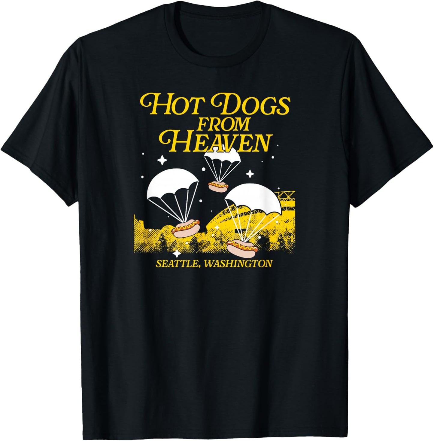 Hot Dogs from Heaven - Seattle Baseball T-Shirt - T-Shirt | Black